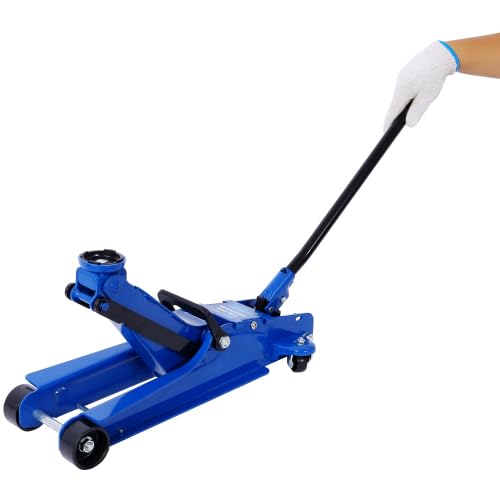 Heavy-Duty Steel Racing Floor Jack 2.5 Ton Blue D722
