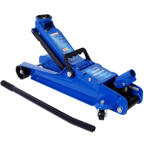 Heavy-Duty Steel Racing Floor Jack 2.5 Ton Blue D722