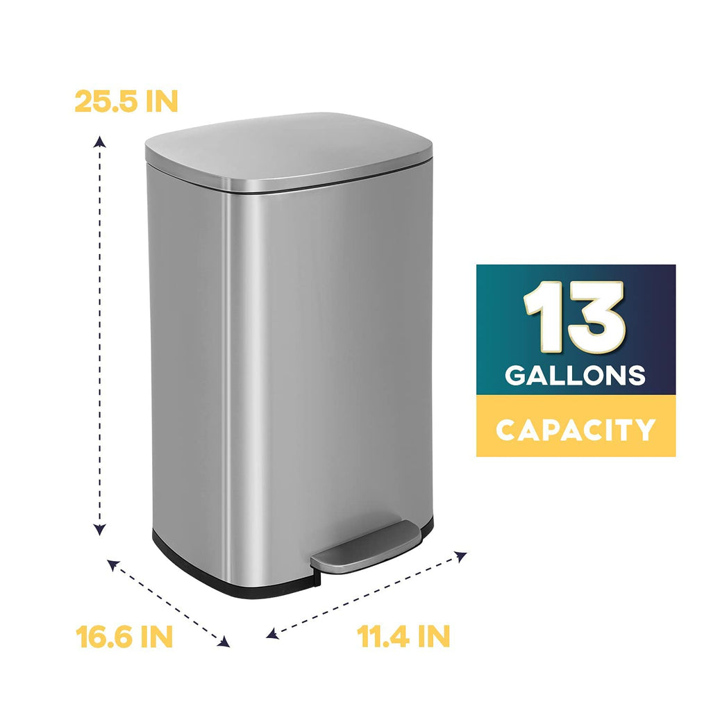 13 Gallon Steel Trash Can with Lid G20326