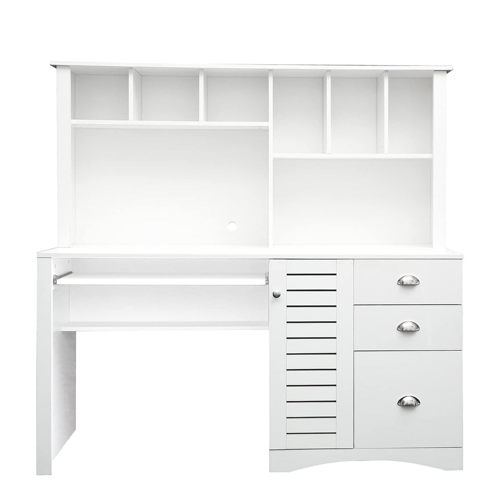 White Computer Desk with Hutch I977262