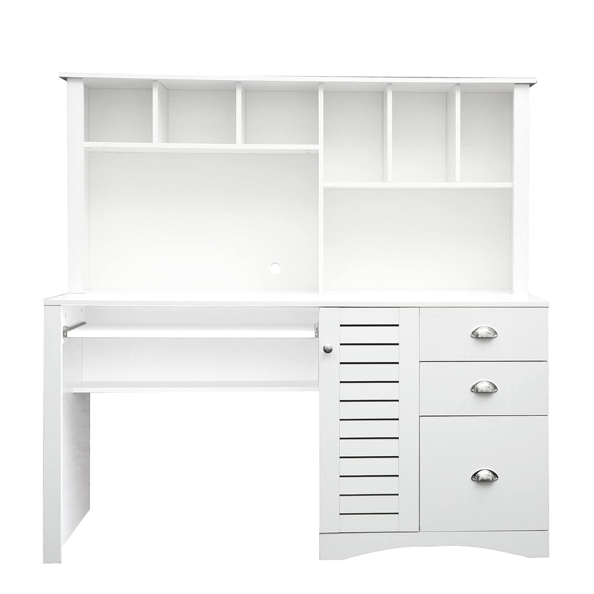 White Computer Desk with Hutch I977262