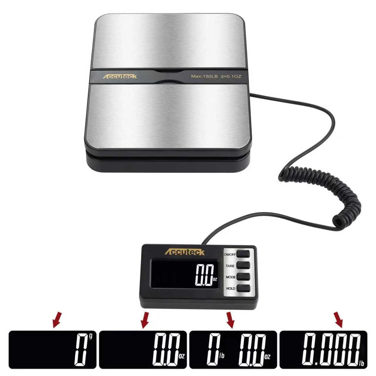 150Lbs 0.1OZ Digital Postal Scale Stainless Steel P46498