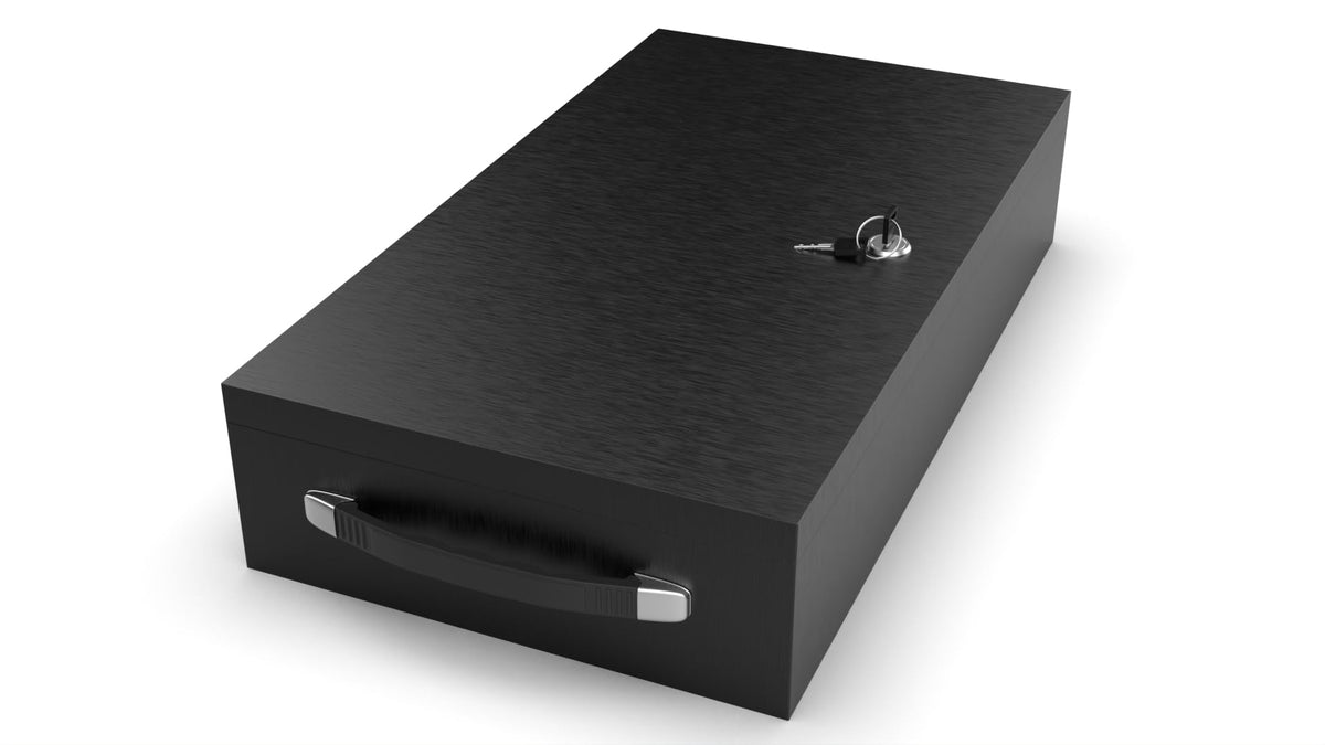 Fire Retardant Steel Security Chest Lock Box, 0.43 Cubic Ft, Black U62404