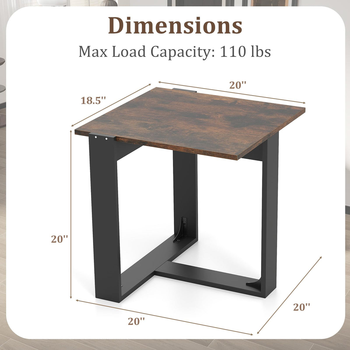 Set of 2 Square Wood Side Tables Y678503