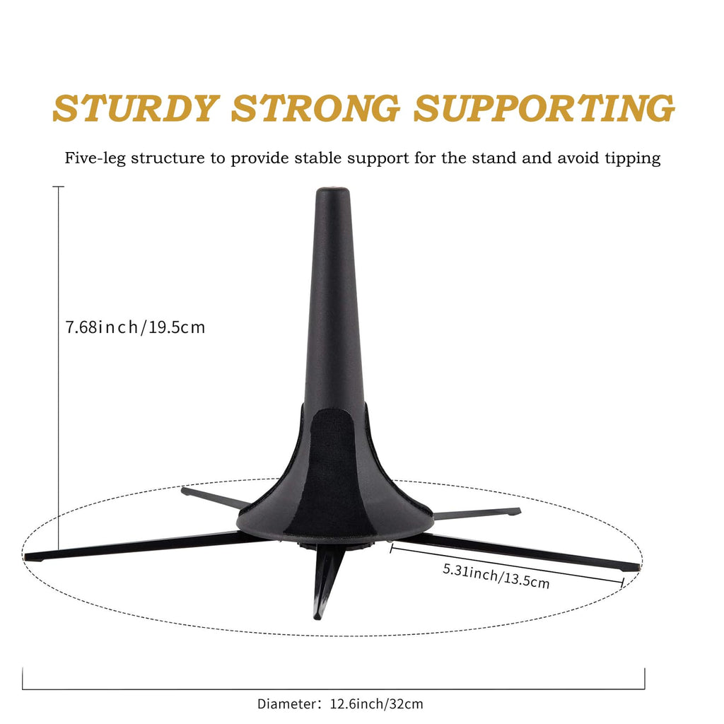 Trumpet Stand and Care Kit with Mouthpiece, Valve, Snake Brush, Foldable Metal 5 Legs Z2382