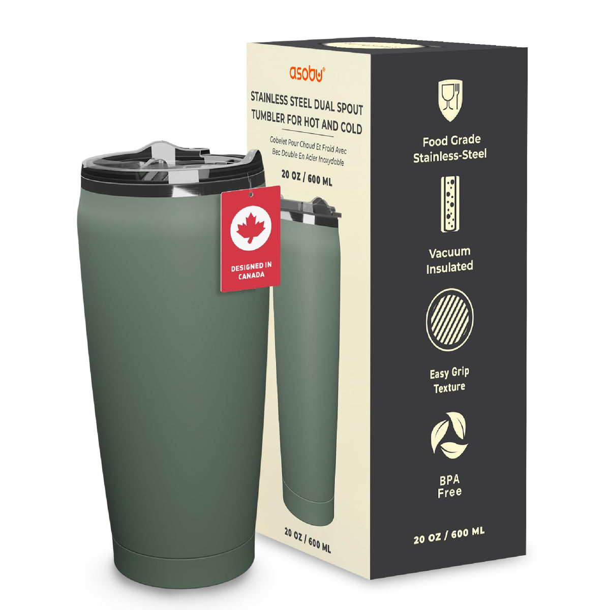 20 oz Stainless Steel Double-wall Vacuum-insulated Coffee Mug V442166
