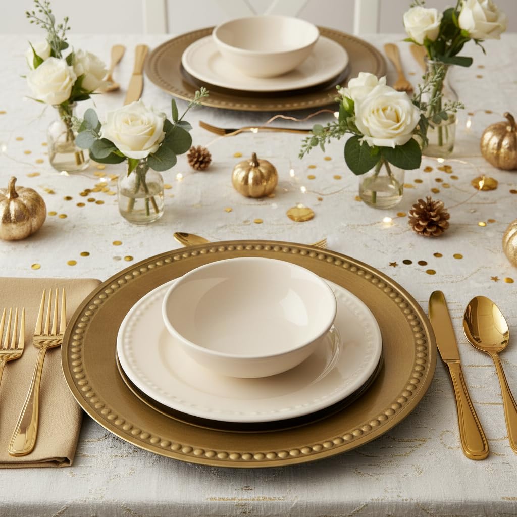 Gold Charger Plates Set of 12 G9465