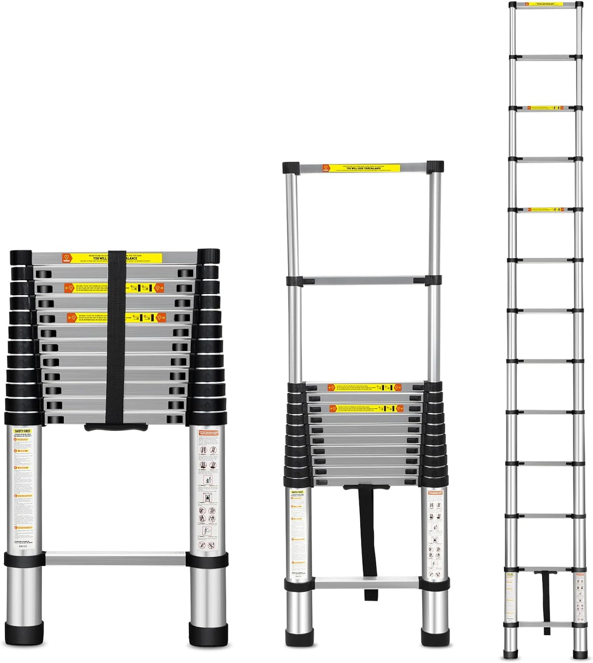 16.5FT Aluminum Telescoping Ladder 300 lbs V792