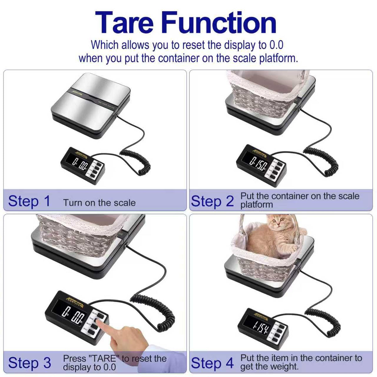 150Lbs 0.1OZ Digital Postal Scale Stainless Steel P46498