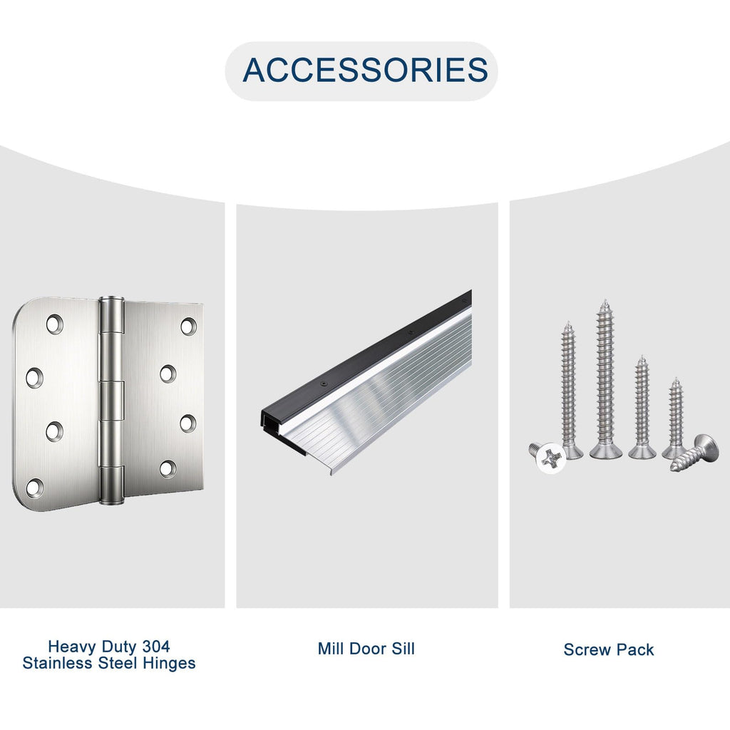 Fiberglass Door with Frosted Glass A5883