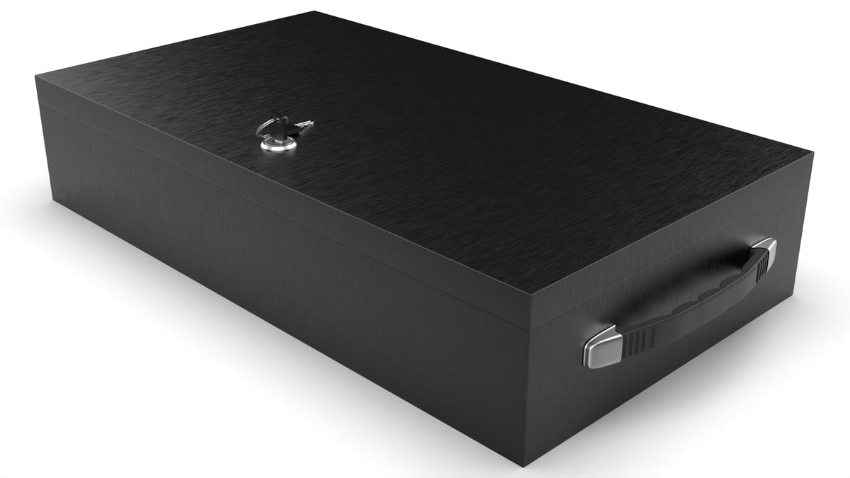 Fire Retardant Steel Security Chest Lock Box, 0.43 Cubic Ft, Black U62404