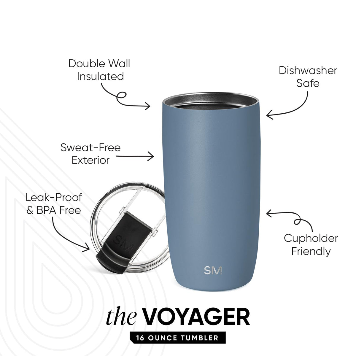 Blue 16oz Travel Coffee Mug with Lid J779933