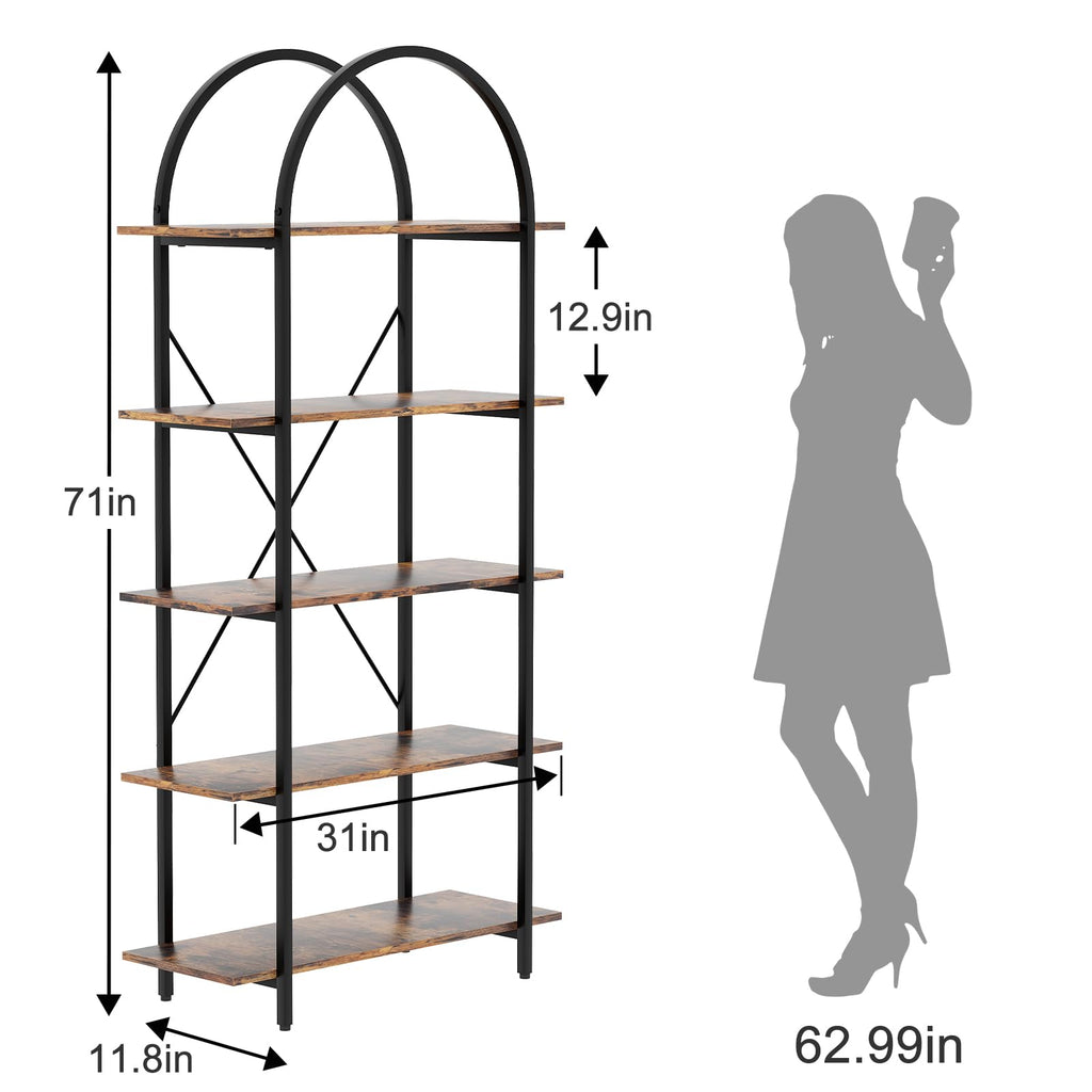 5 Tier Arched Bookshelf U811