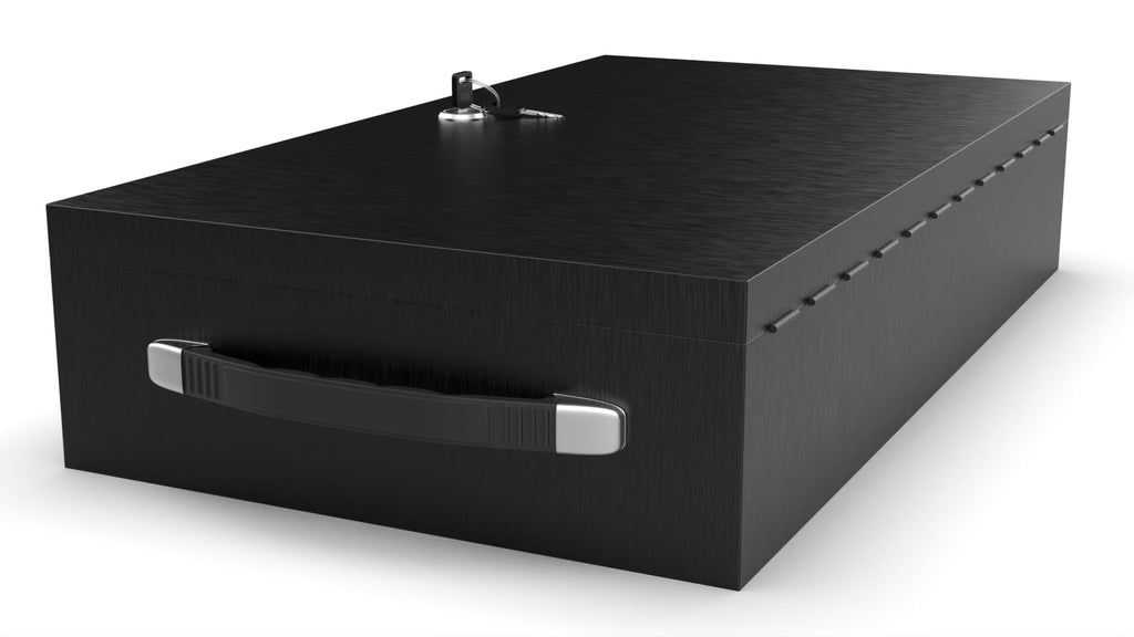 Fire Retardant Steel Security Chest Lock Box, 0.43 Cubic Ft, Black U62404
