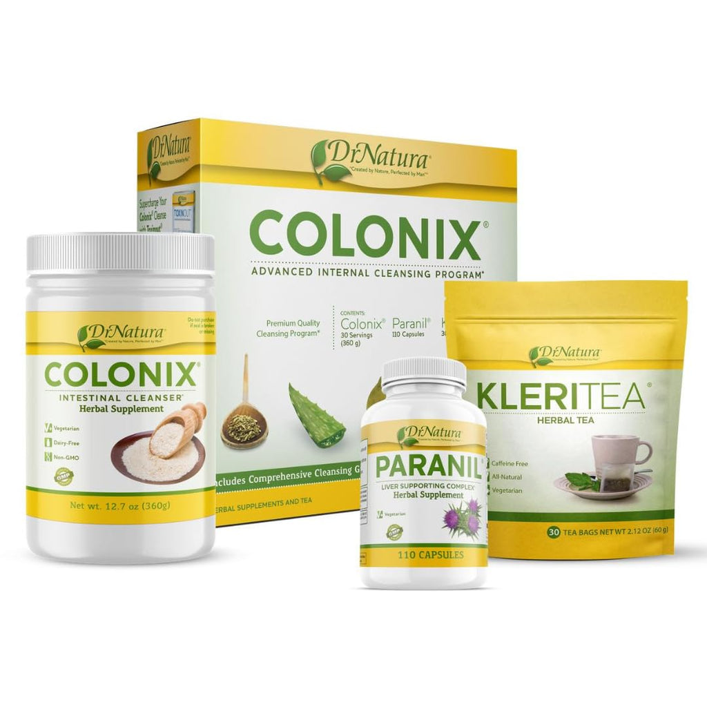 Whole Psyllium Husk Fiber Powder Herbal Capsules & Tea 30 Day Colon Cleanse Kit P600