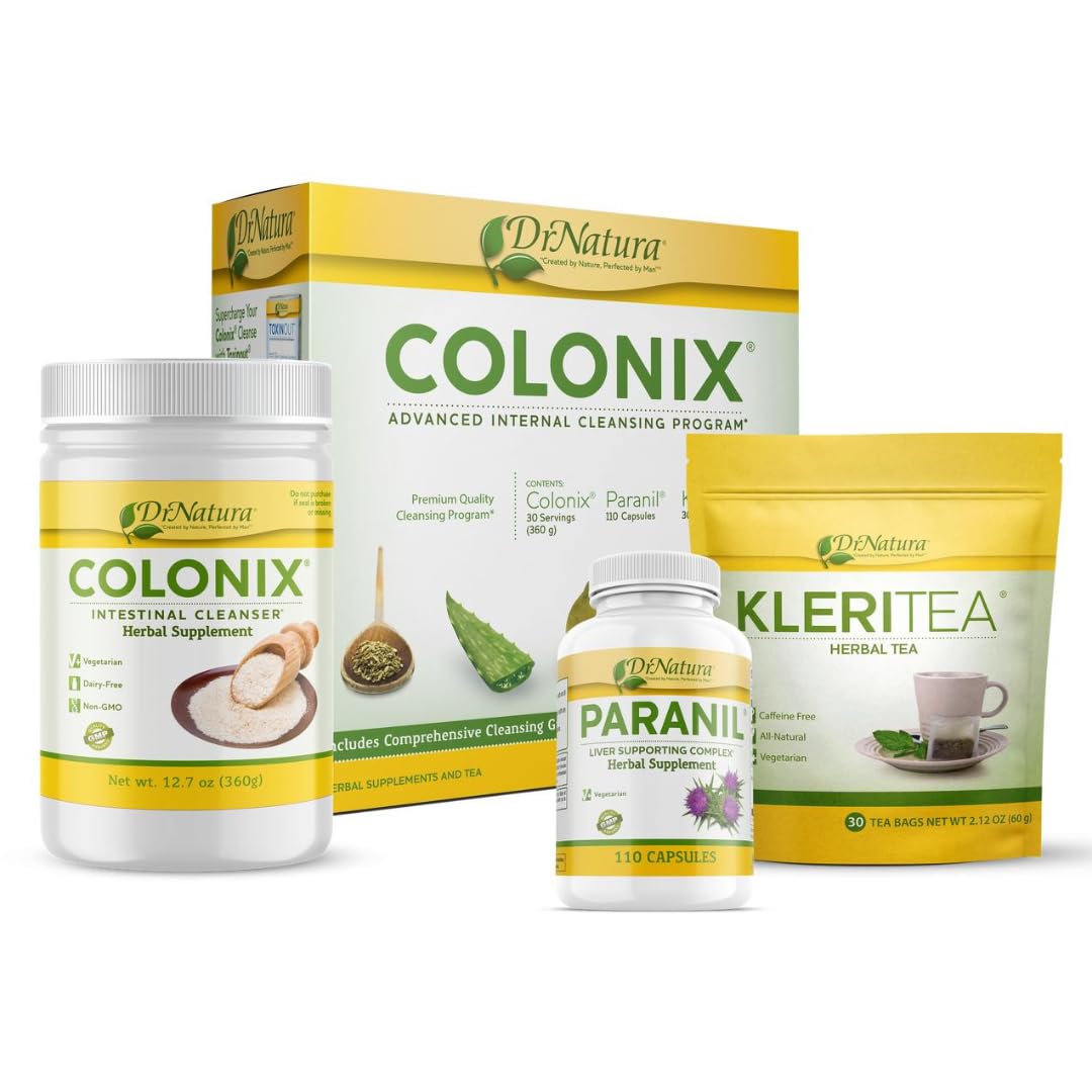 Whole Psyllium Husk Fiber Powder Herbal Capsules & Tea 30 Day Colon Cleanse Kit P600