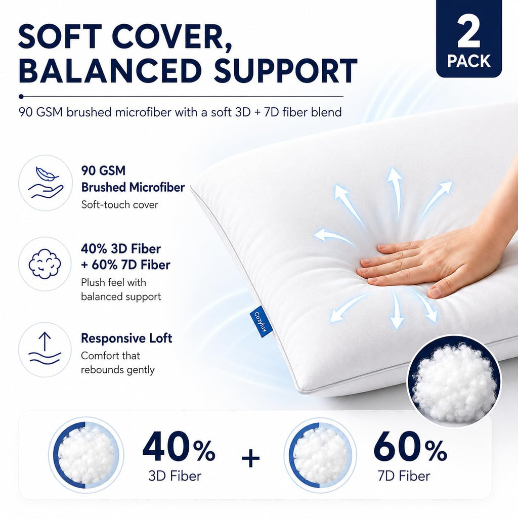 King Size Set of 2 Bed Pillows N1702