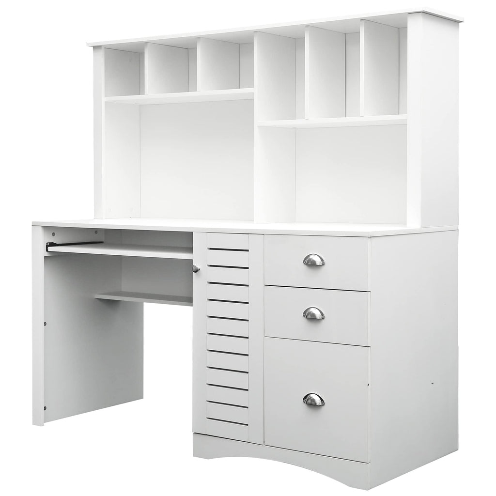 White Computer Desk with Hutch I977262