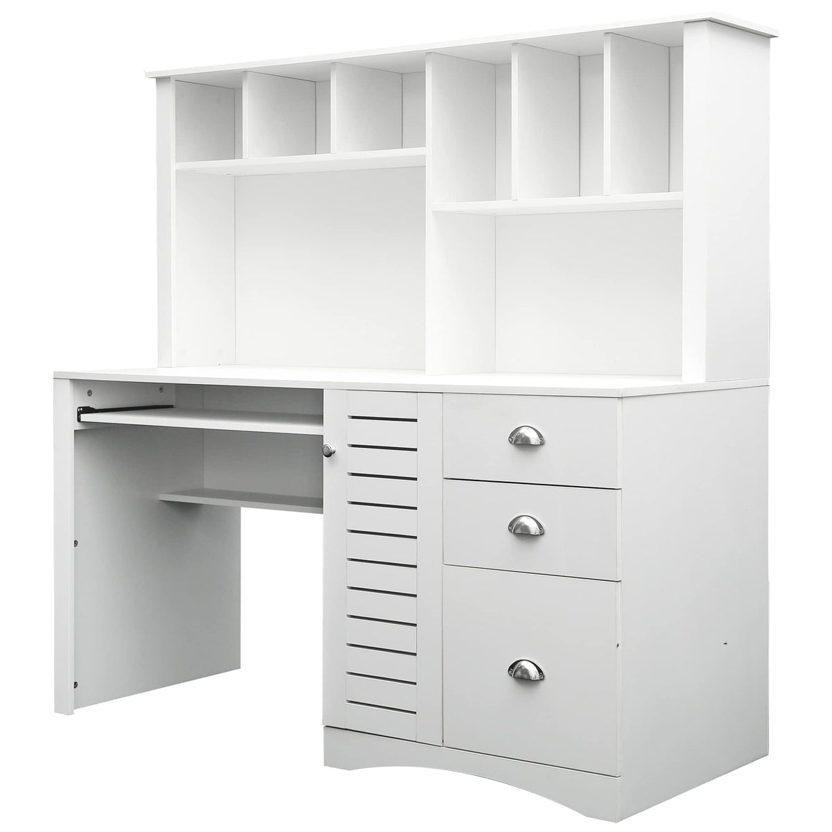 White Computer Desk with Hutch I977262