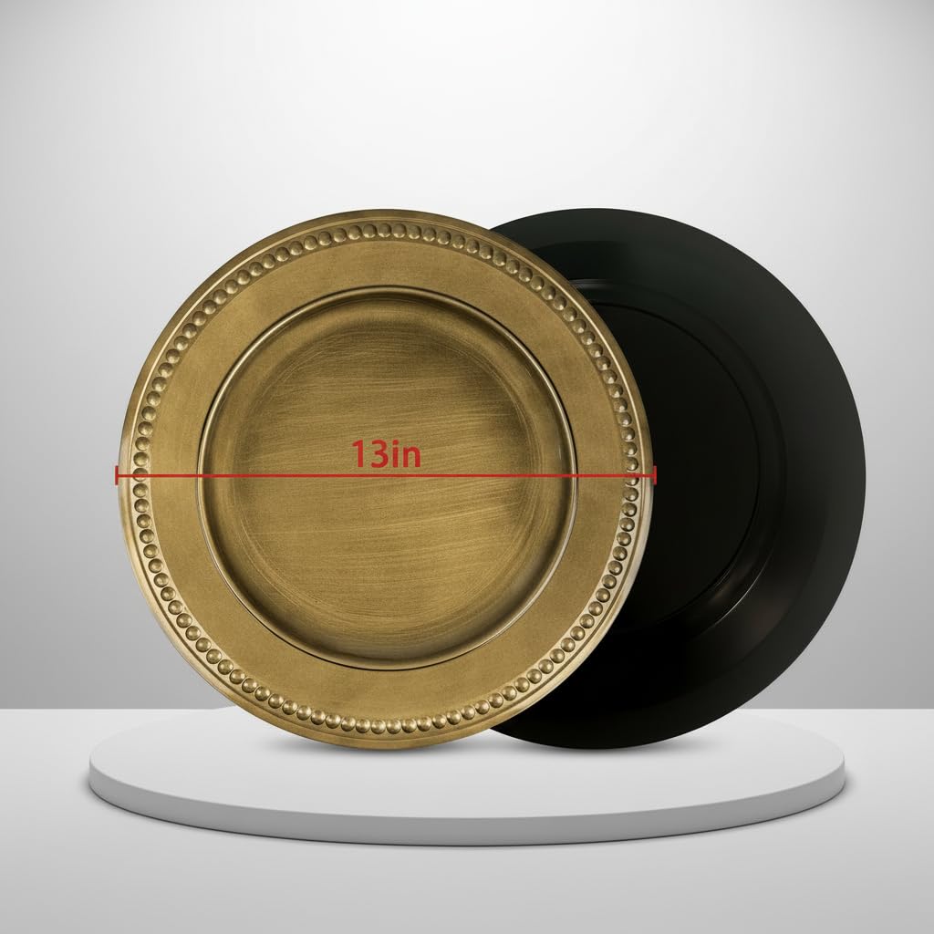 Gold Charger Plates Set of 12 G9465