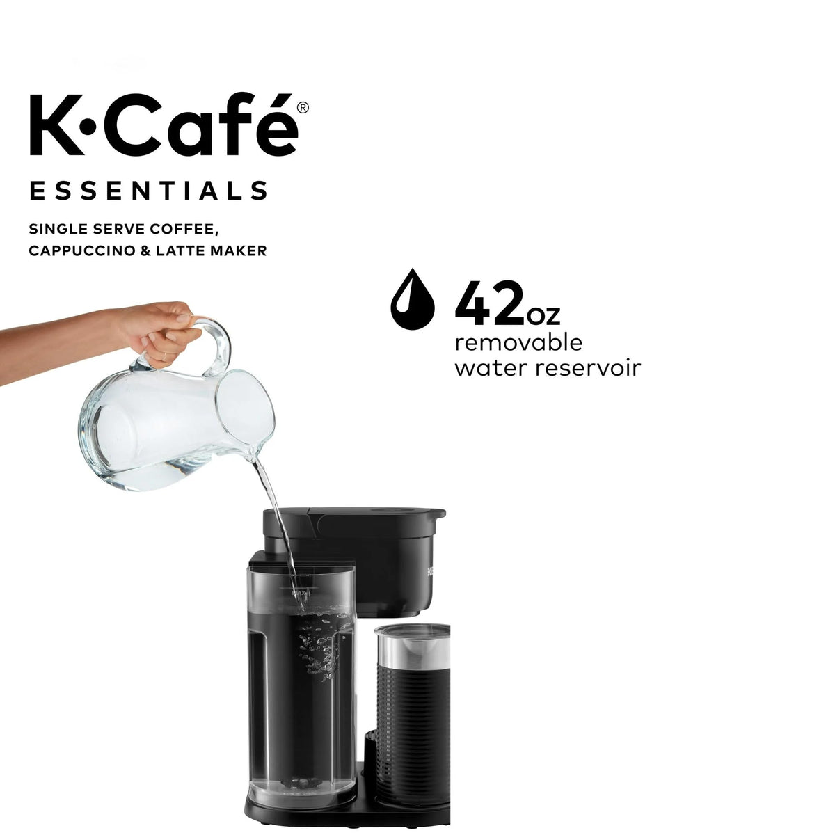 Black Single Serve Coffee Maker with Milk Frother M6103