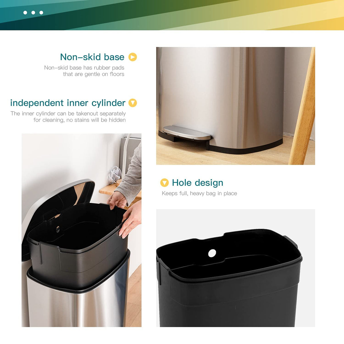 13 Gallon Steel Trash Can with Lid G20326