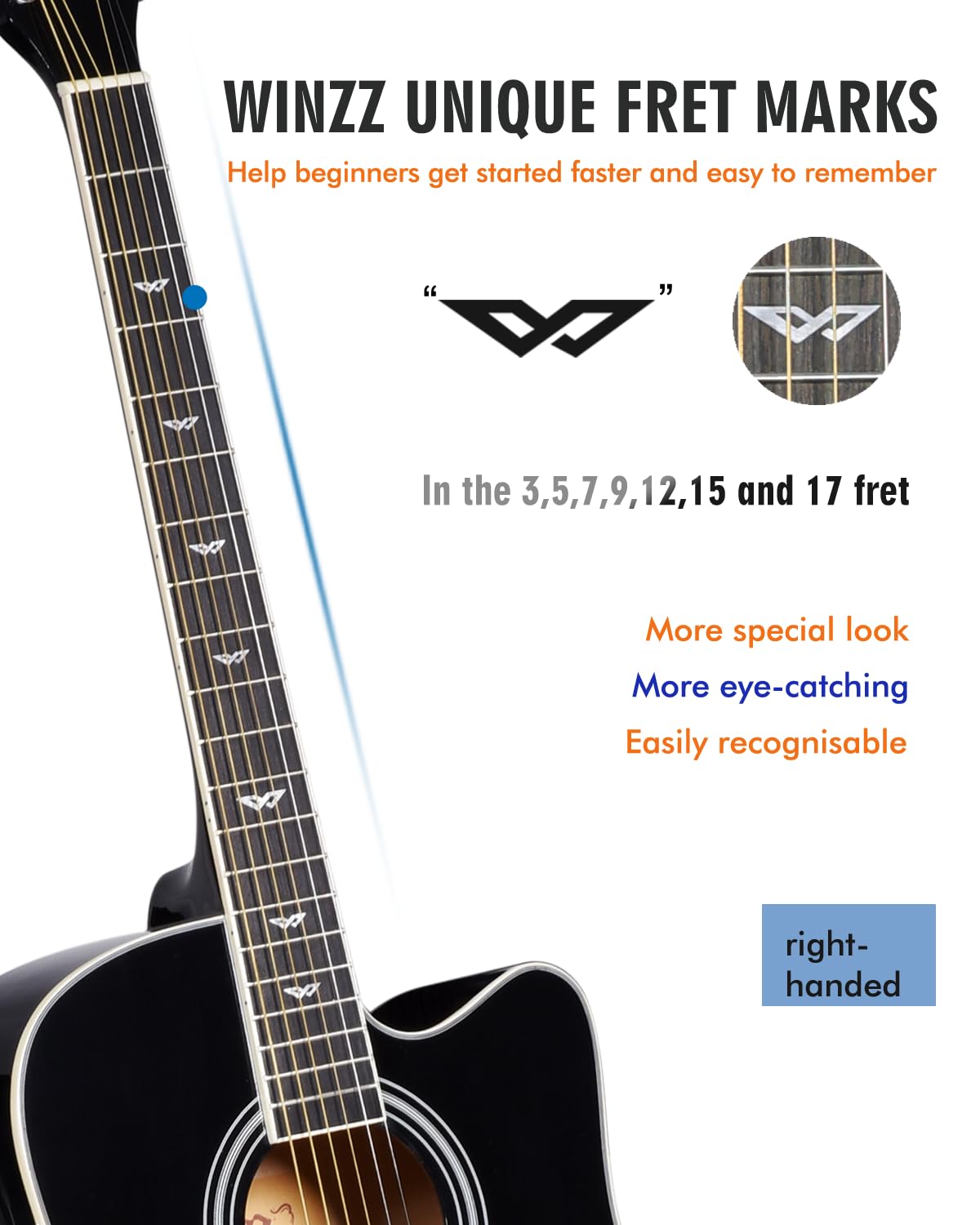 Glossy Black 4/4 Full Size 6 Steel-String Acoustic-Electric Guitar J56393