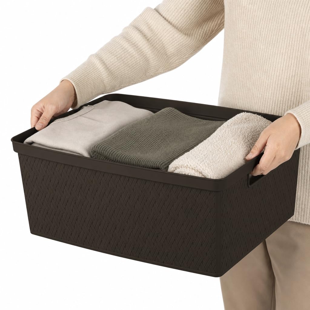 Brown 4 Drawer Plastic Storage Tower R378868