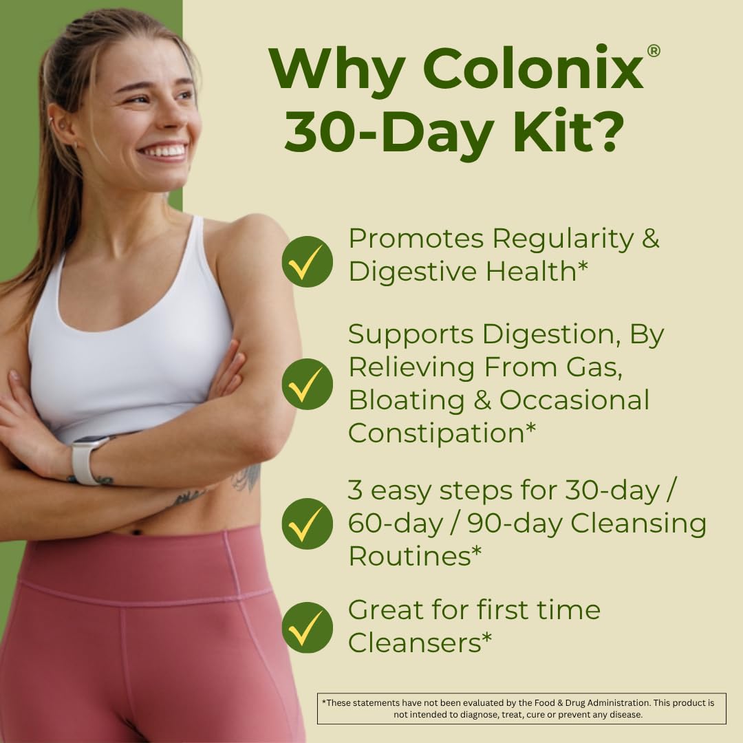 Whole Psyllium Husk Fiber Powder Herbal Capsules & Tea 30 Day Colon Cleanse Kit P600