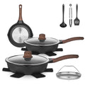 12 Pc Nonstick Deep Frying Pan Cookware Set B6975