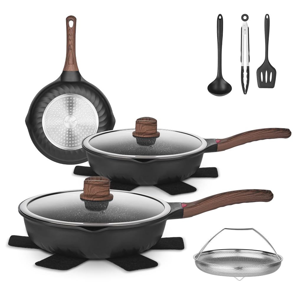 12 Pc Nonstick Deep Frying Pan Cookware Set B6975