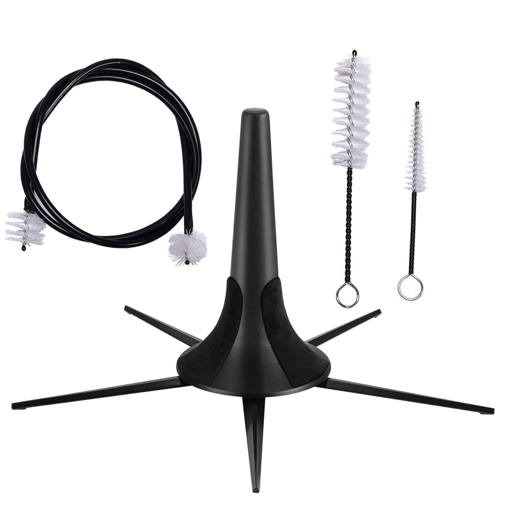 Trumpet Stand and Care Kit with Mouthpiece, Valve, Snake Brush, Foldable Metal 5 Legs Z2382