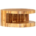 Natural Solid Sheesham Wood Round Coffee Table 25.6 in Z4738