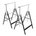 2-Pack Height Adjustable Folding Saw Horses Q195 Steel 220.46lbs Load Capacity Black & Silver H39282