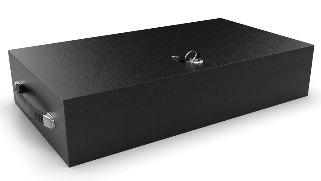 Fire Retardant Steel Security Chest Lock Box, 0.43 Cubic Ft, Black U62404