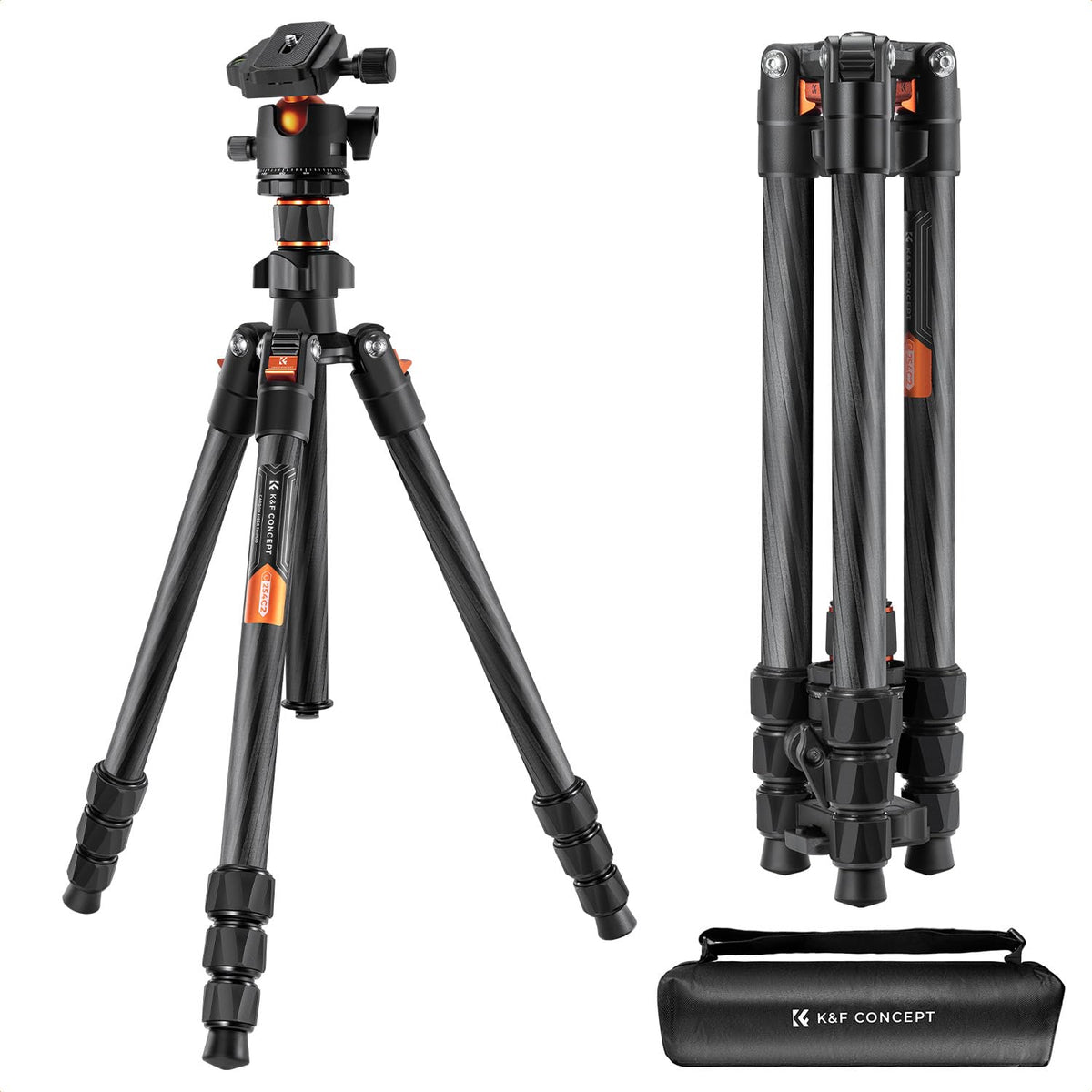 Carbon Fiber Camera Tripod with Ball Head C617