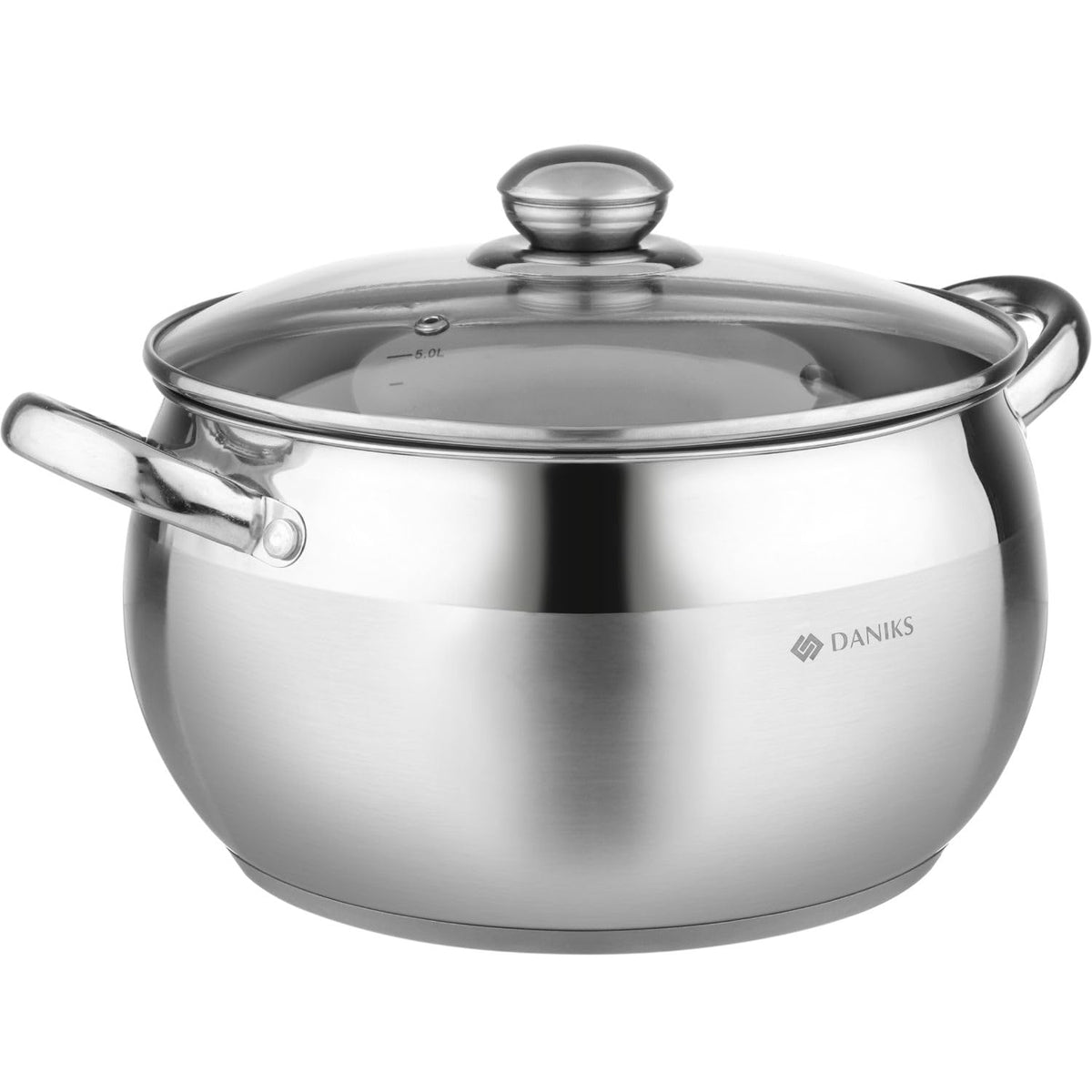 6.5 Quart Stainless Steel Stock Pot with Glass Lid O985504