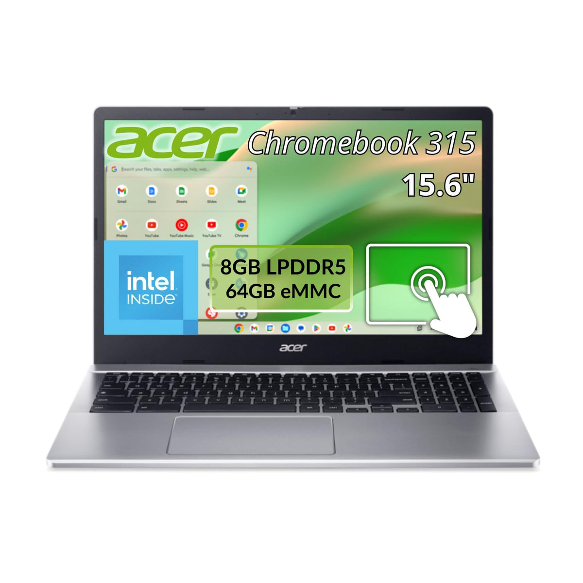 Chromebook 8GB RAM 64GB Storage Silver J736591