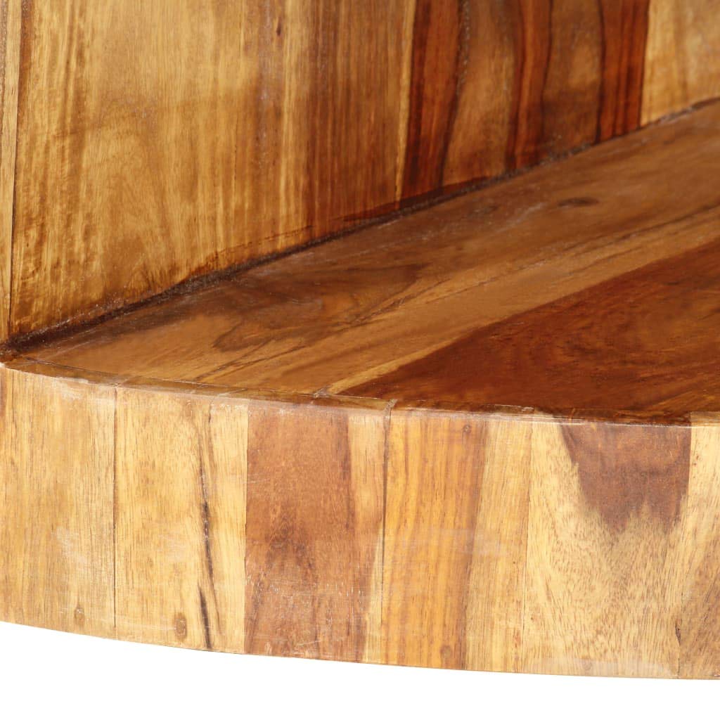 Natural Solid Sheesham Wood Round Coffee Table 25.6 in Z4738