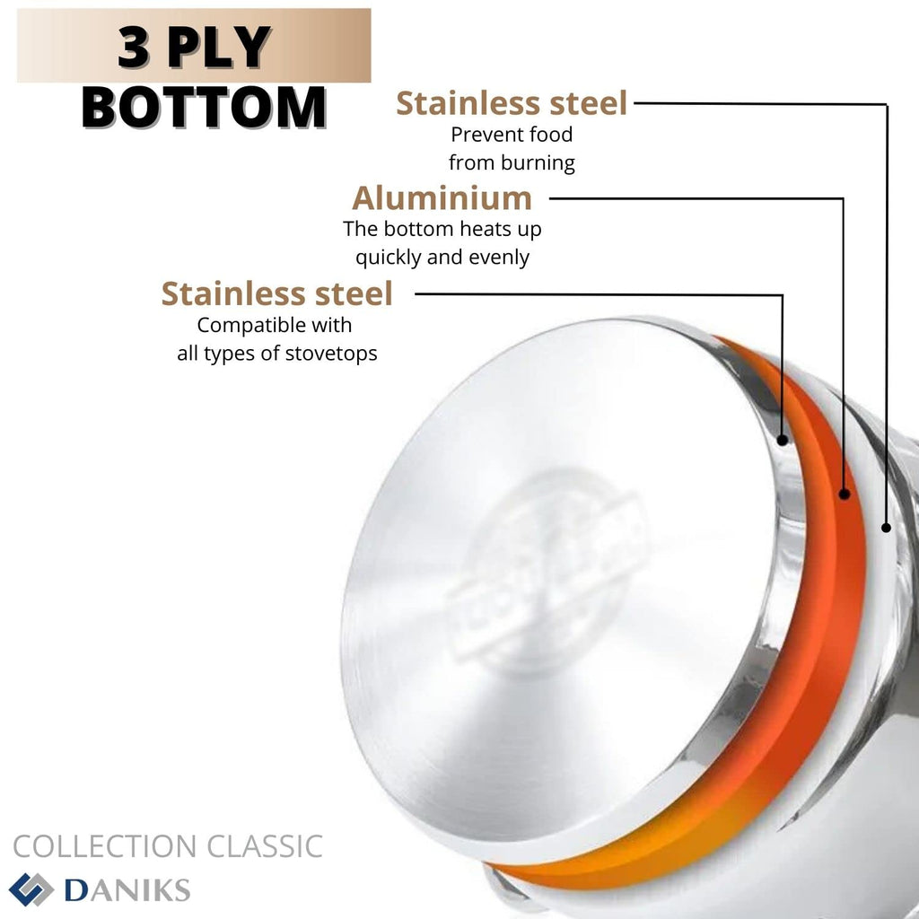6.5 Quart Stainless Steel Stock Pot with Glass Lid O985504