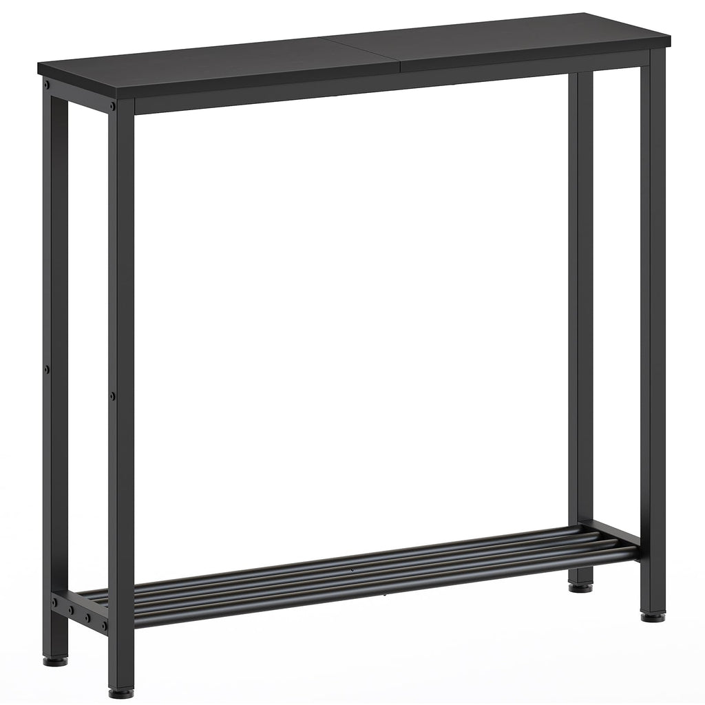 Black 2-Tier Narrow Console Table V70282