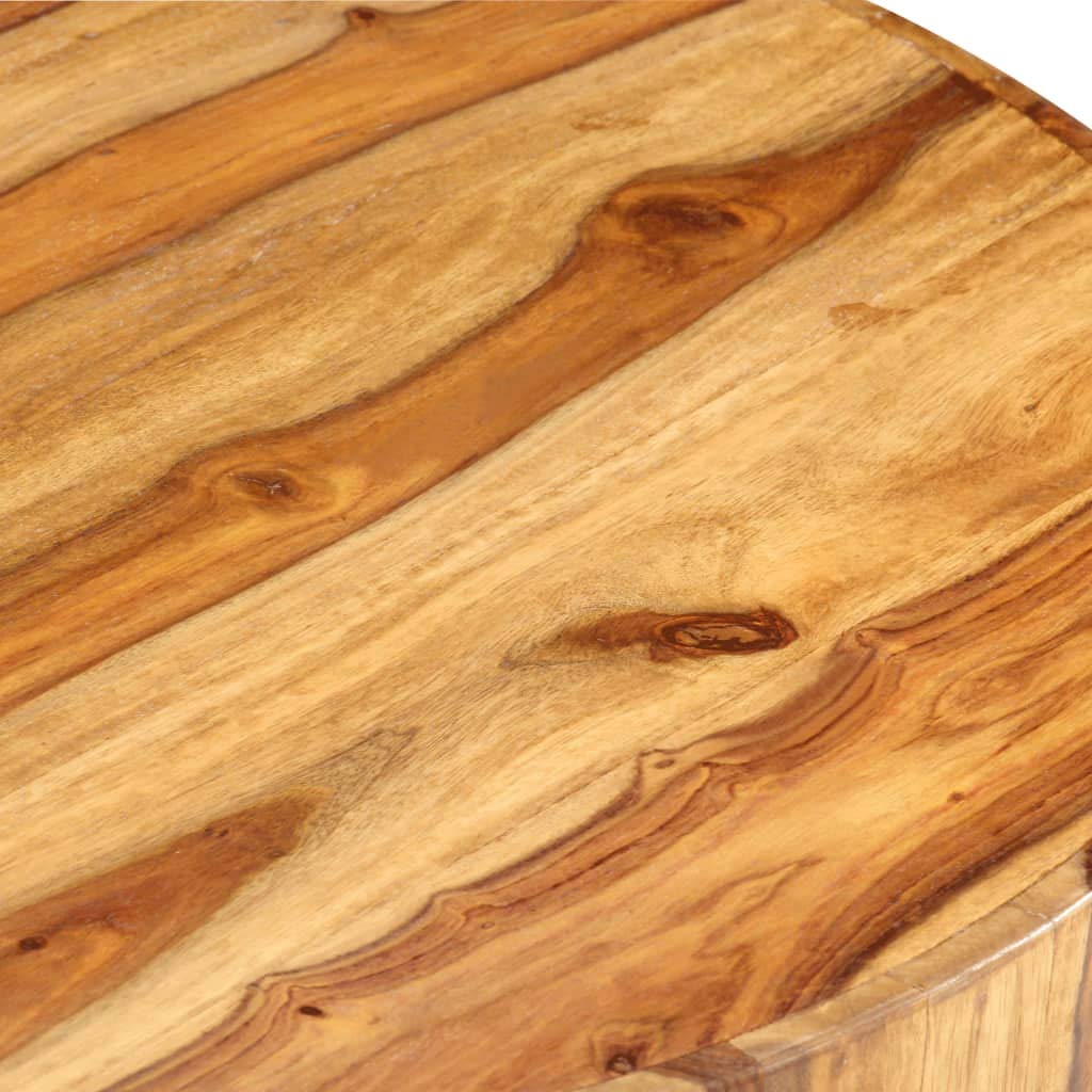 Natural Solid Sheesham Wood Round Coffee Table 25.6 in Z4738