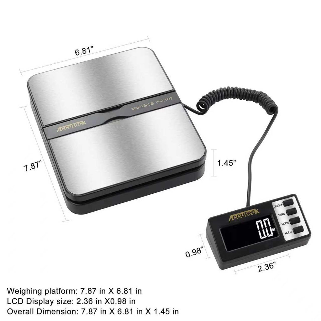 150Lbs 0.1OZ Digital Postal Scale Stainless Steel P46498