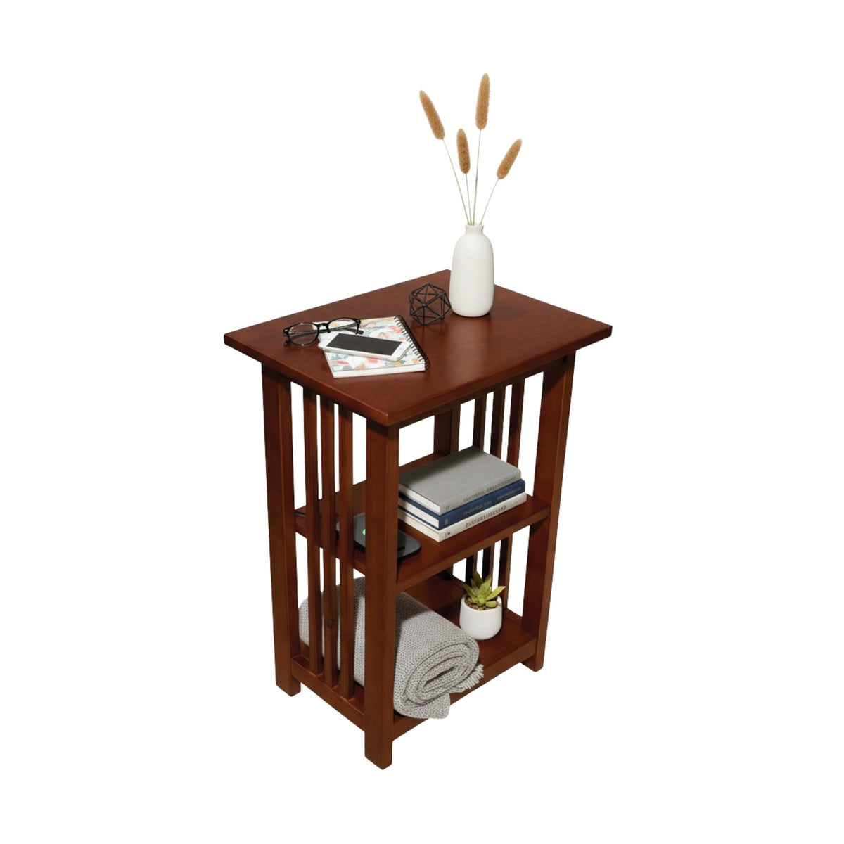 Cherry 3-Tier End Table O86092