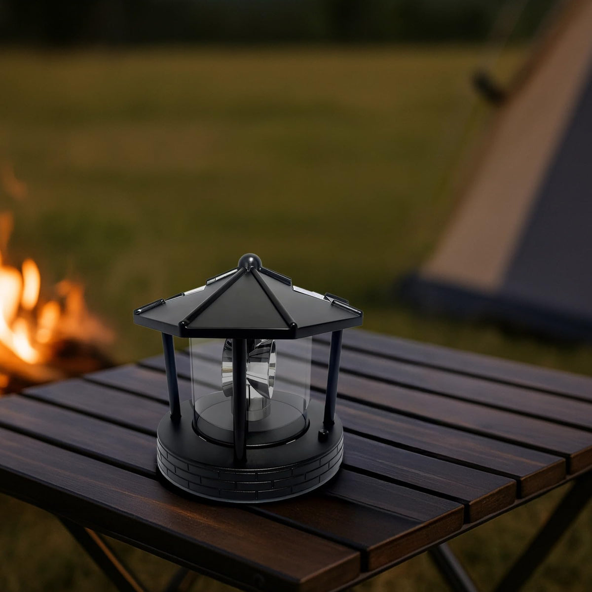 Solar LED Rotating Lighthouse Lamp C98375
