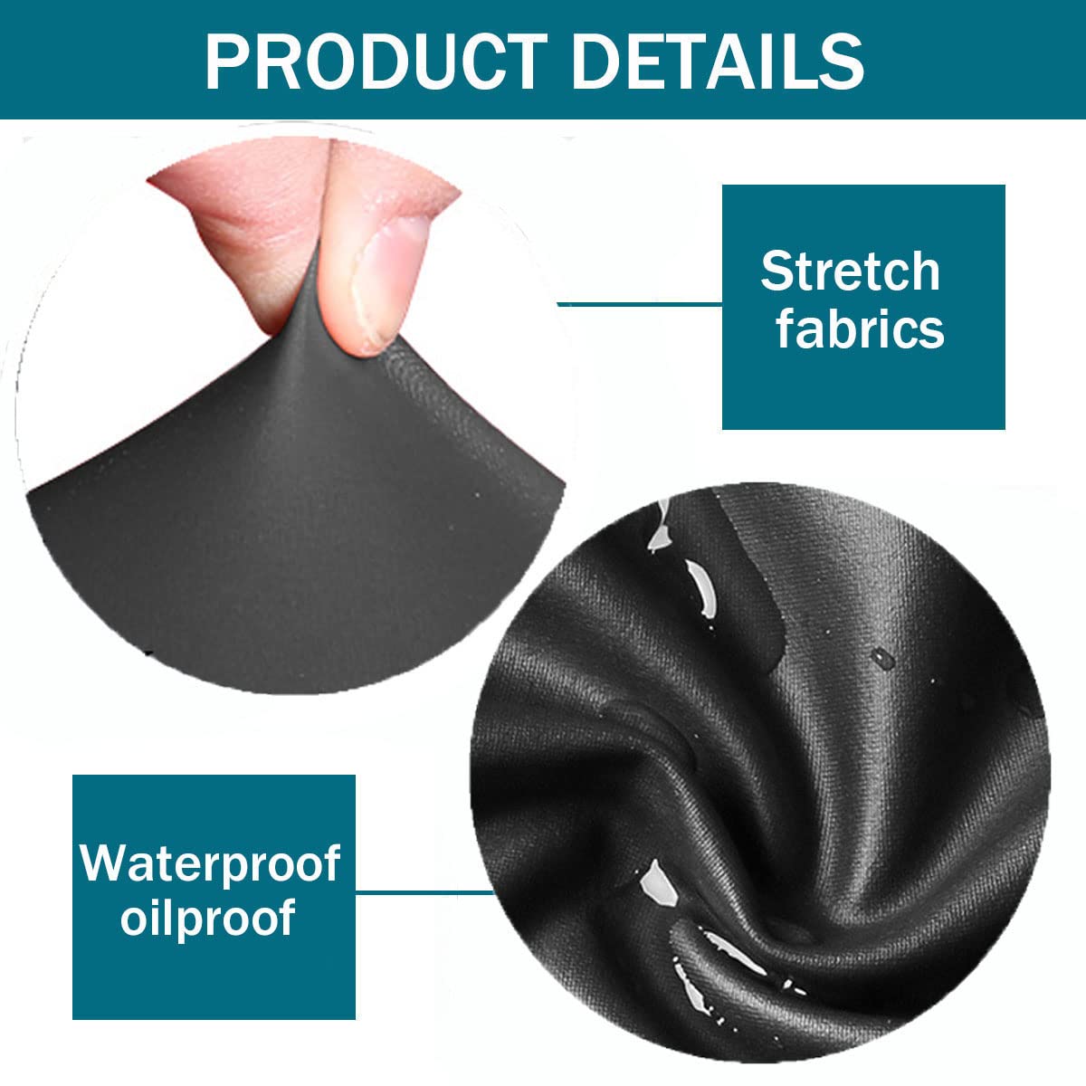 Waterproof Stretch Leather Dining Chair Covers Set of 6 Black G24741