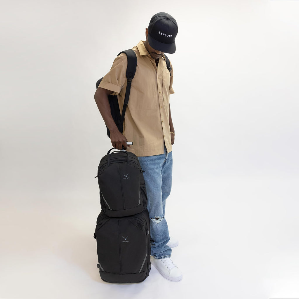 Rolling Backpack with Wheels 43L with Personal Item Bag E909