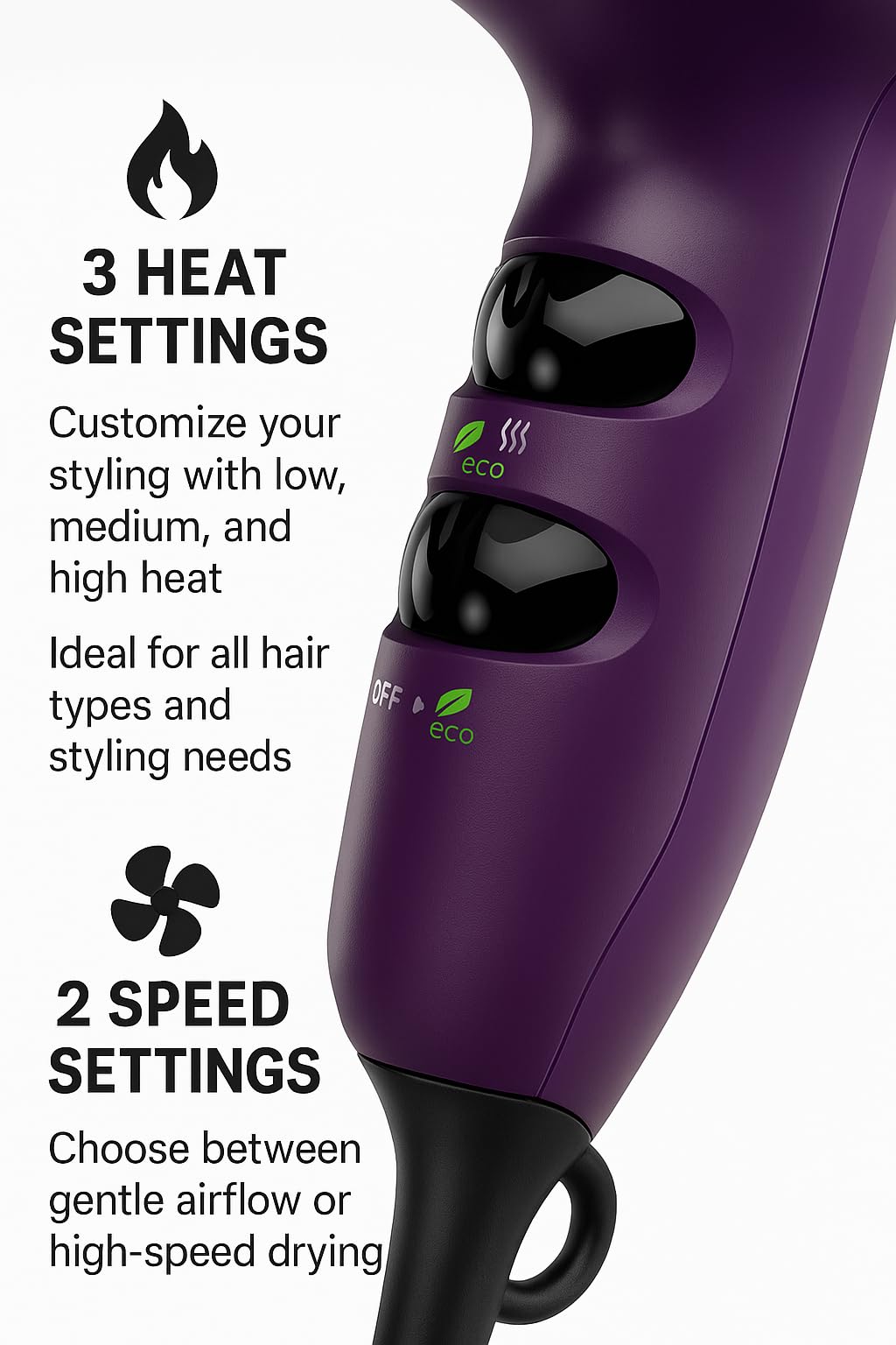 1875W Compact Anti-Frizz Hair Dryer X671