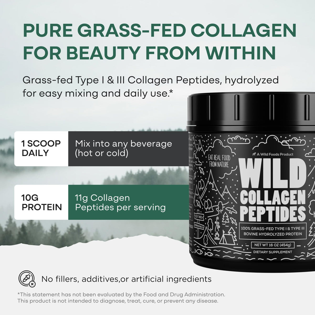 Collagen Peptides Powder Grass-Fed Hydrolyzed 16oz R645