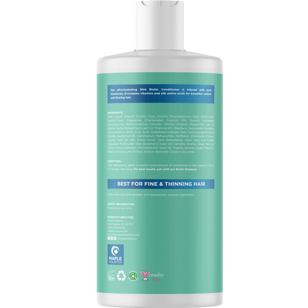 Sulfate Free Biotin Rosemary Peppermint Shampoo and Conditioner Set L22210